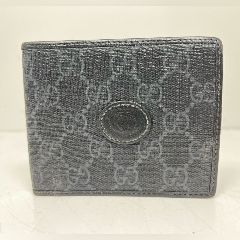 Gucci Men's Leather Grey GG Print Bifold Wallet
